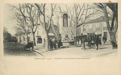 CPA FRANCE 13 "Aubagne, cours et fontaine Barthélémy"