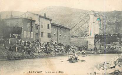 .CPA  FRANCE 07 " Le Pouzin, Joutes sur le Rhône"
