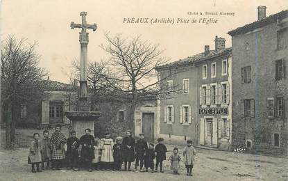 .CPA  FRANCE 07 "Préaux, Place de l''église"