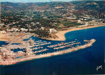 / CPSM FRANCE 83 "Bormes les Mimosas, port de Bormes et plage du Lavandou"