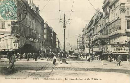 CPA FRANCE 13 "Marseille, la Canebière et Café Riche"