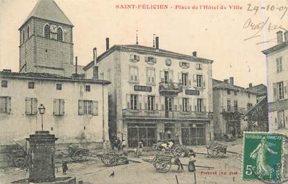 .CPA  FRANCE 07 "St Félicien, Place de l'Hôtel de Ville"