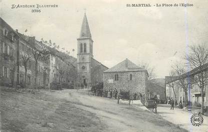 .CPA  FRANCE 07 "St  Martial, La place de l'église"