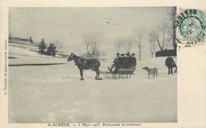 .CPA FRANCE 07 "St Agrève, Promenade en traîneaux"