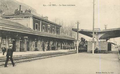 .CPA  FRANCE  07 "Le Teil, La gare intérieure"/ TRAIN
