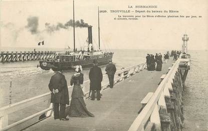 CPA FRANCE 14 "Trouville, départ du bateau du Havre"