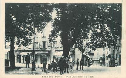 .CPA FRANCE 07 "Les Vans, Place Ollier et Rue du Marché"