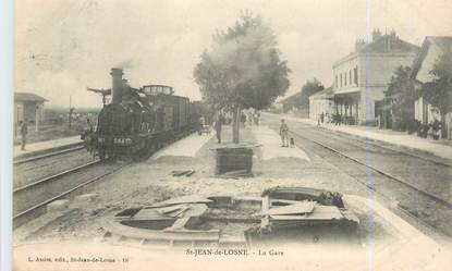 CPA FRANCE 21 "Saint Jean de Losne, la  gare" / TRAIN