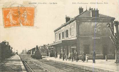 CPA FRANCE 21 "Seurre, la gare" / TRAIN