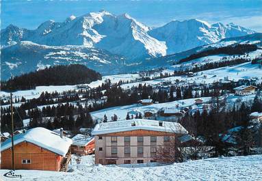 .CPSM   FRANCE 74 "Cordon, Vue d'ensemble et le Mont Blanc"