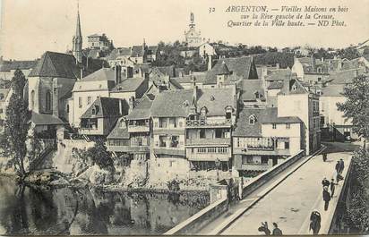 .CPA FRANCE 36 "Argenton, Quartier de la ville haute, Vieilles maisons en bois