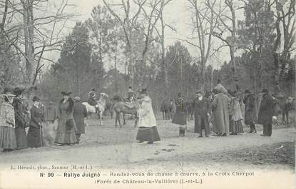 .CPA FRANCE 37 "Rallye Juigné,  Rendez-vous de chasse à courre à la Croix Cherpot"