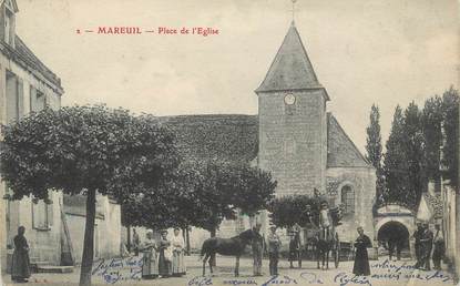.CPA FRANCE 37 "Mareuil, Place de l"église"