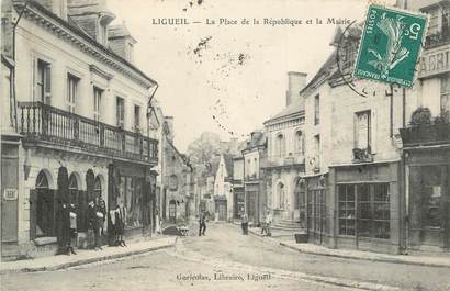.CPA FRANCE 37 "Ligueil, La Place de la République et la Mairie"