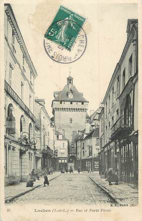 .CPA FRANCE 37 "Loches, Rue et Porte Picois"