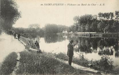 .CPA FRANCE 37 " St Avertin, Pêcheurs au bord du Cher"