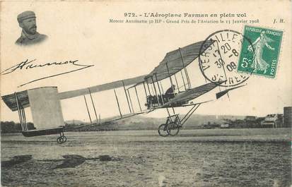 CPA AVIATION "L'aéroplane Farman en plein vol, 1908"