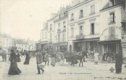 .CPA  FRANCE 37 " Tours, Place St Clément"