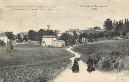 CPA FRANCE 07 "Saint Agrève, vue générale et route de Lacour"