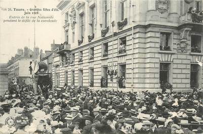 .CPA FRANCE 37 "Tours, Entrée de la Rue Nationale", Grandes fêtes d'été juin 1908"