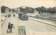 37 Indre Et Loire .CARTE PHOTO  FRANCE 37 "Tours, Le Grand Pont et la Tranchée"/TRAMWAY