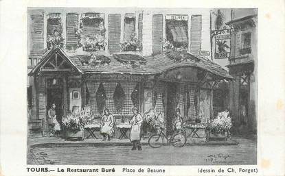 .CARTE PHOTO  FRANCE 37 "Tours, le Restaurant Buré, Place de Beaune"