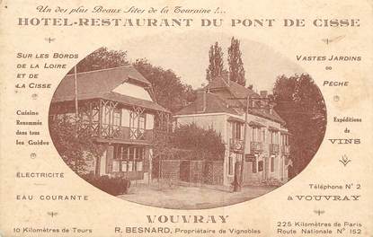 .CPA  FRANCE 37 "Vouvray, Hôtel Restaurant du Pont de Cisse"