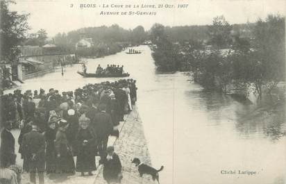 .CPA FRANCE 41 " Blois, Crue de la Loire 21 octobre 1907, Avenue de St Gervais"/INONDATIONS