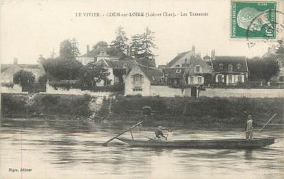 .CPA FRANCE 41 " Cour sur Loire, Le Vivier, Les terrassese"