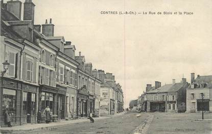 .CPA FRANCE 41 " Contres, Rue de Blois et Place"