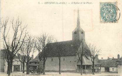 .CPA FRANCE 41 " Dhuizon, L'église et la place"