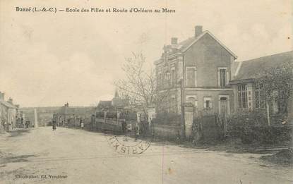 .CPA FRANCE 41 " Danzé, Ecole des filles et route d'Orléans au Mans"