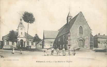 .CPA  FRANCE 41 "Villierrs, La Mairie et l'église"