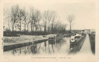 .CPA  FRANCE 41 "Villefranche sur Cher, Port du canal"/PENICHE