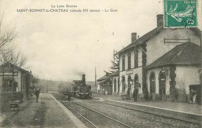 .CPA  FRANCE 42  " St Bonnet le Château, La Gare"