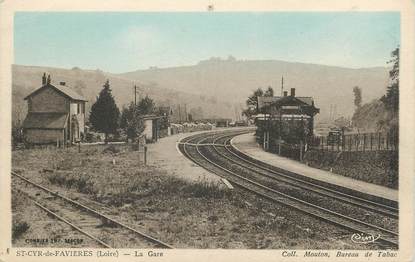 .CPA FRANCE 42 " St Cyr de Favières, La gare"