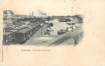 .CPA FRANCE 42 " Roanne, Port du canal  "