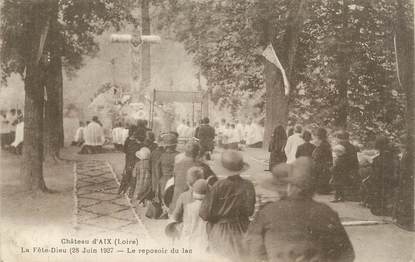 .CPA FRANCE 42 " Aix, La fête Dieu, le reposoir du lac"