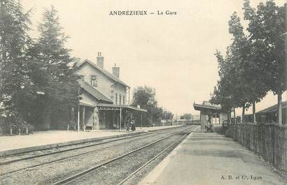 .CPA FRANCE 42 " Andrézieux, La gare"