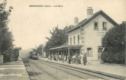 .CPA FRANCE 42 " Andrézieux, La gare "