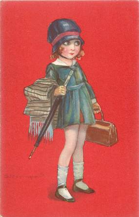 CPA ENFANT "Petite Fille avec sa valise"