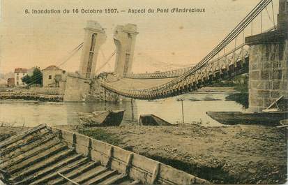 .CPA FRANCE 42 " Andrézieux, Le pont, inondations du 16 octobre 1907"