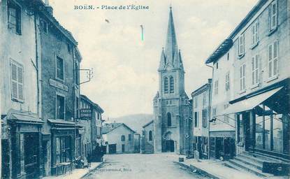 .CPA FRANCE 42 " Boen, Place de l'église"