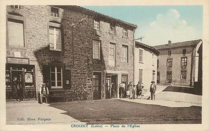 .CPA FRANCE 42 "Croizet, Place de l'église"