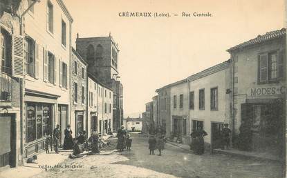 .CPA FRANCE 42 "Crémeaux, Rue centrale"/REFERENDUM POUR LA PEINE DE MORT 1907