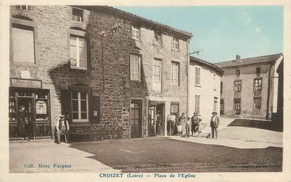 .CPA FRANCE 42 "Croizet, Place de l'église "