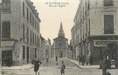 .CPA FRANCE 42 "Le Coteau, Rue de l'église"