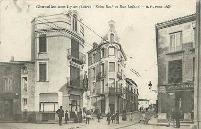 .CPA FRANCE 42 "Chazelles sur Lyon, St Roch et Rue Lafond"