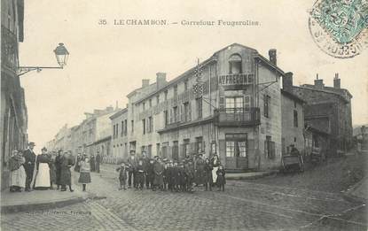 .CPA FRANCE 42 "Le Chambon, Carrefour Feugerollesé
