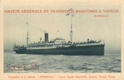 CPA BATEAU PAQUEBOT COMMERCE "Le FORMOSA" Société Générale des Transports maritimes à vapeur Marseille